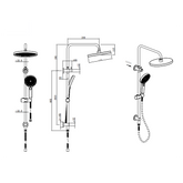 Linkware Gabe Twin Shower System On Rail - Matte Black